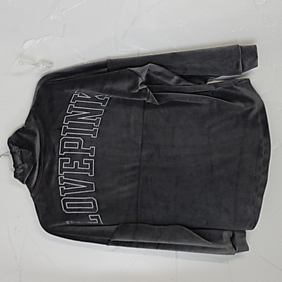PINK Victoria's Secret Tops - PINK Victoria's‎ Secret Velvet  Pullover Oversized XS Metallic Embroid…